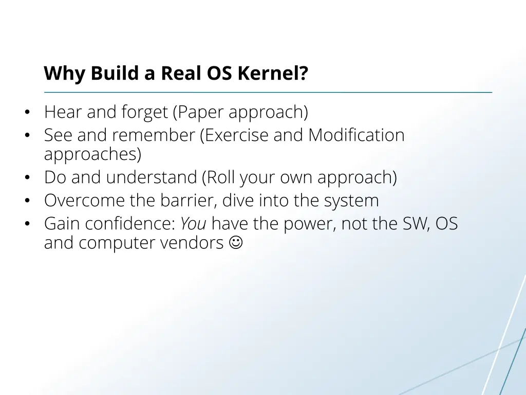 why build a real os kernel