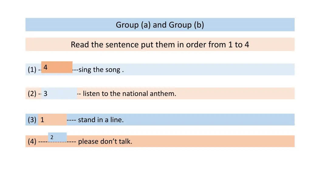 group a and group b