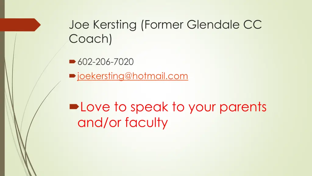 joe kersting former glendale cc coach