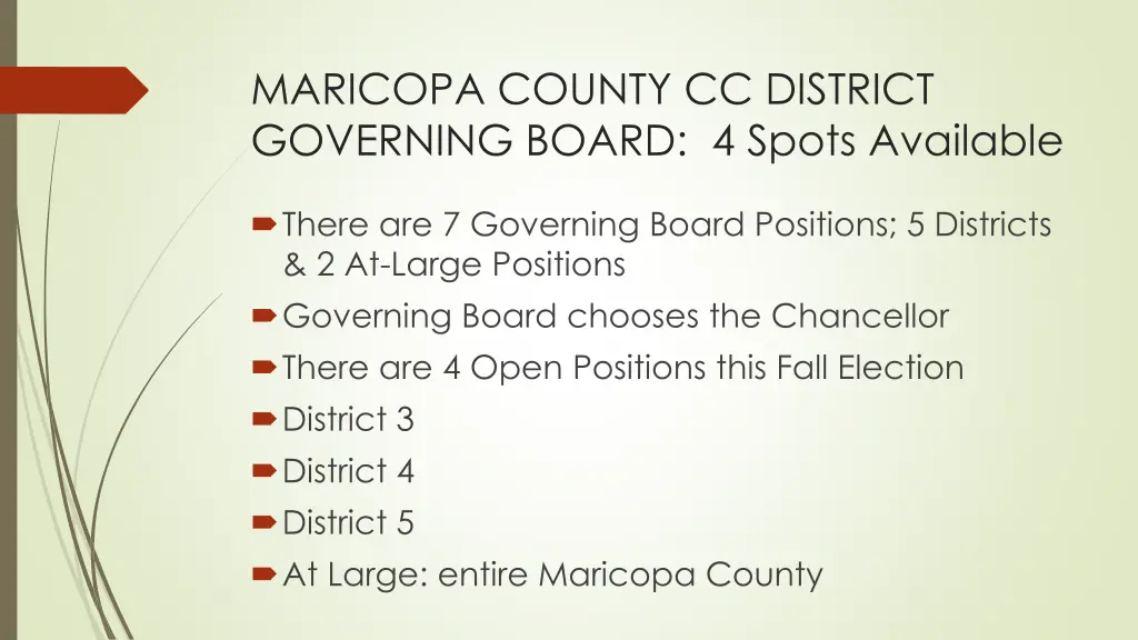 maricopa county cc district governing board