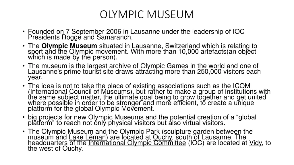 olympic museum