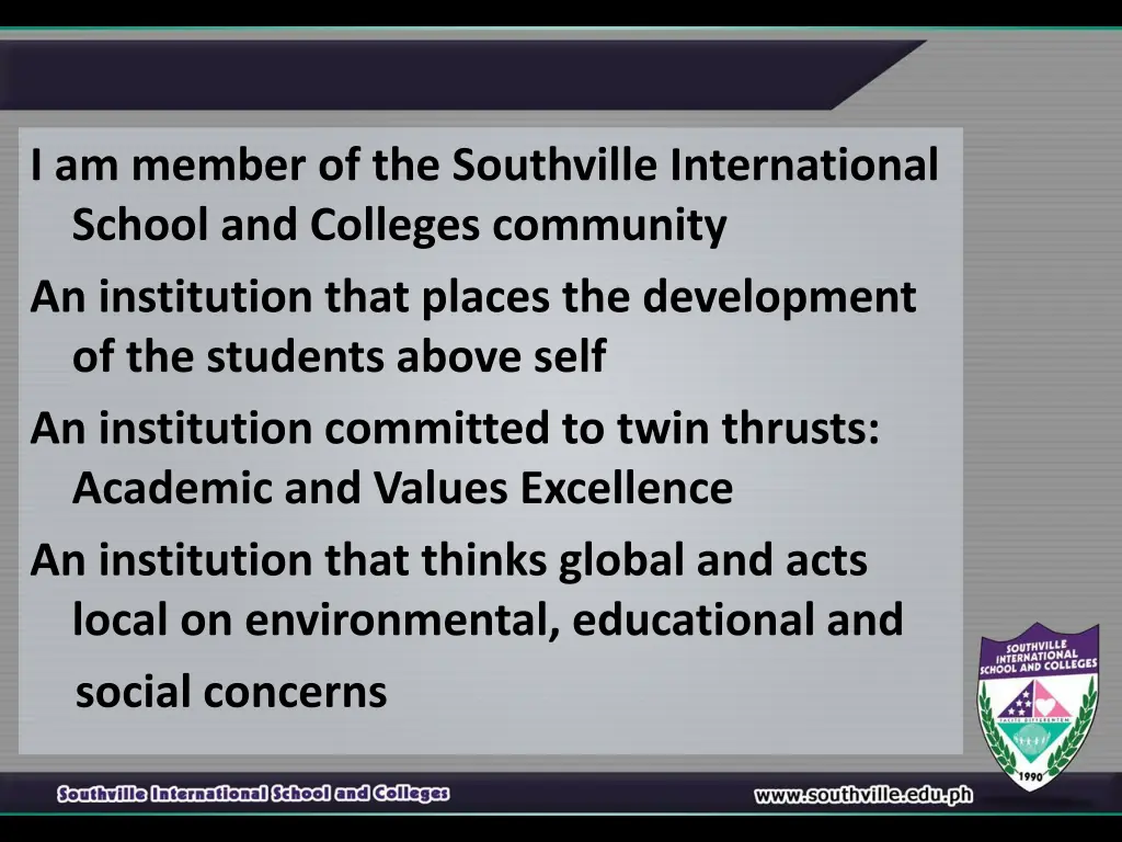 i am member of the southville international