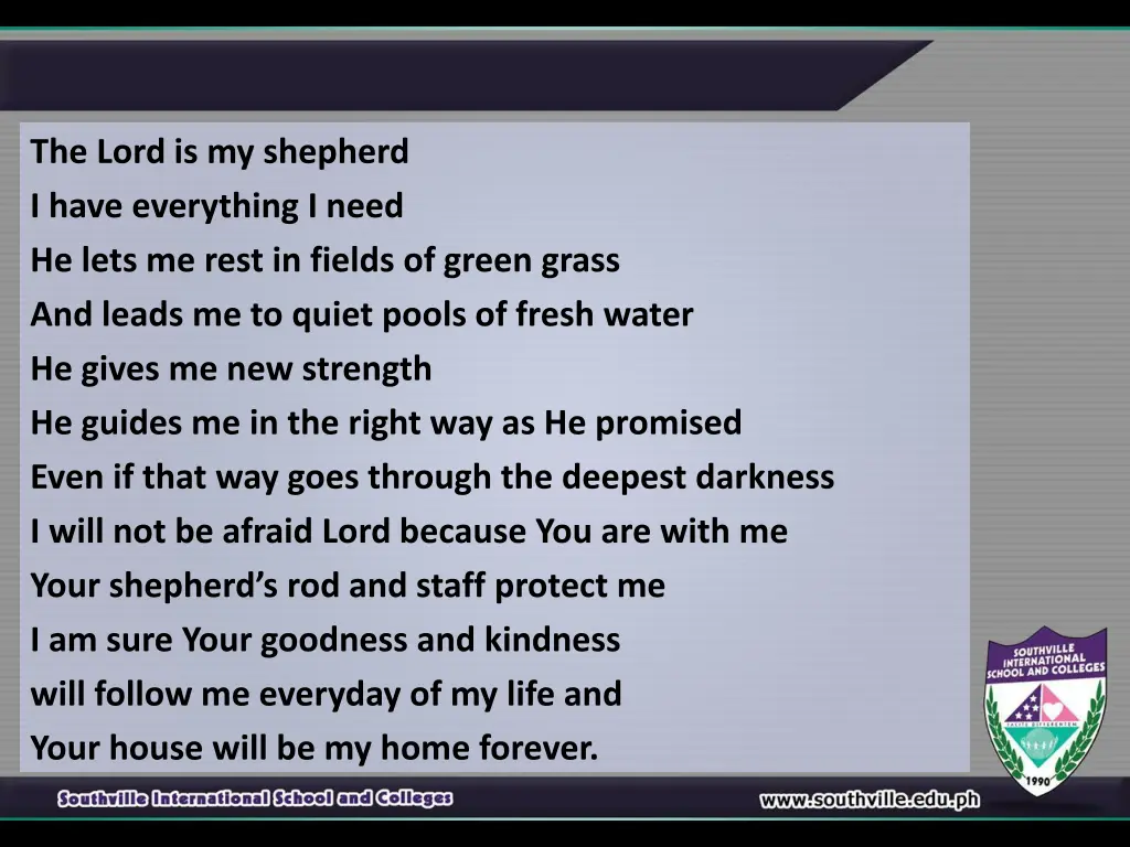 the lord is my shepherd i have everything i need