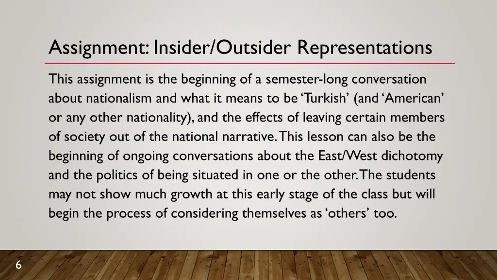 assignment insider outsider representations