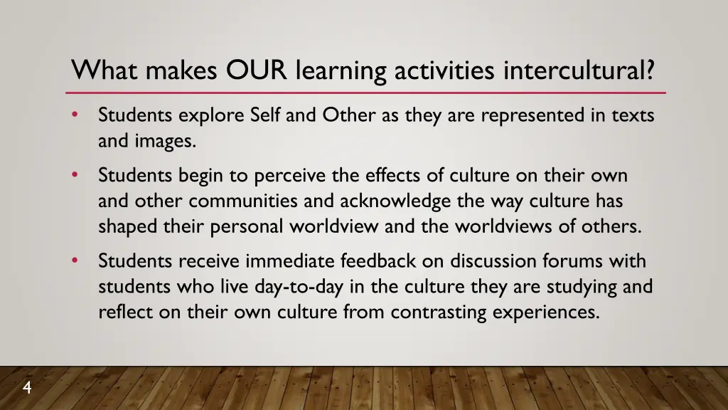 what makes our learning activities intercultural