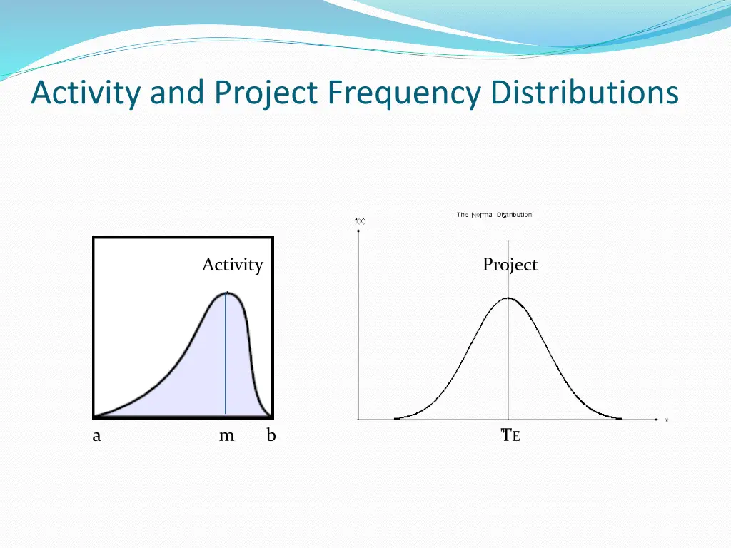 activity and project frequency distributions