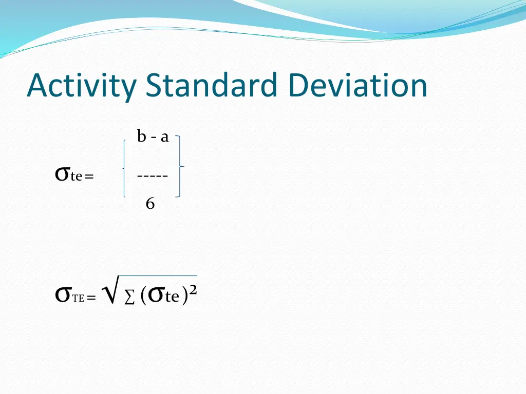 activity standard deviation