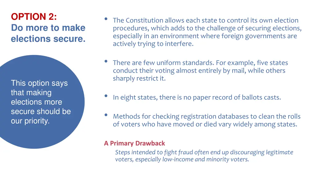 option 2 do more to make elections secure