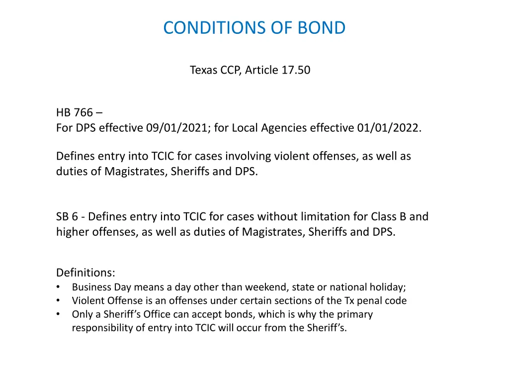 conditions of bond 1