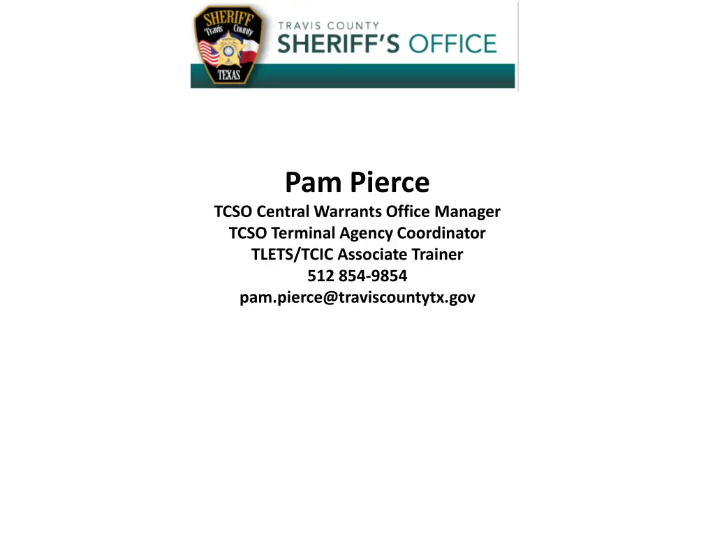 pam pierce tcso central warrants office manager