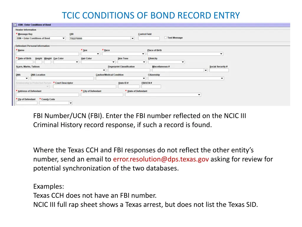 tcic conditions of bond record entry 7