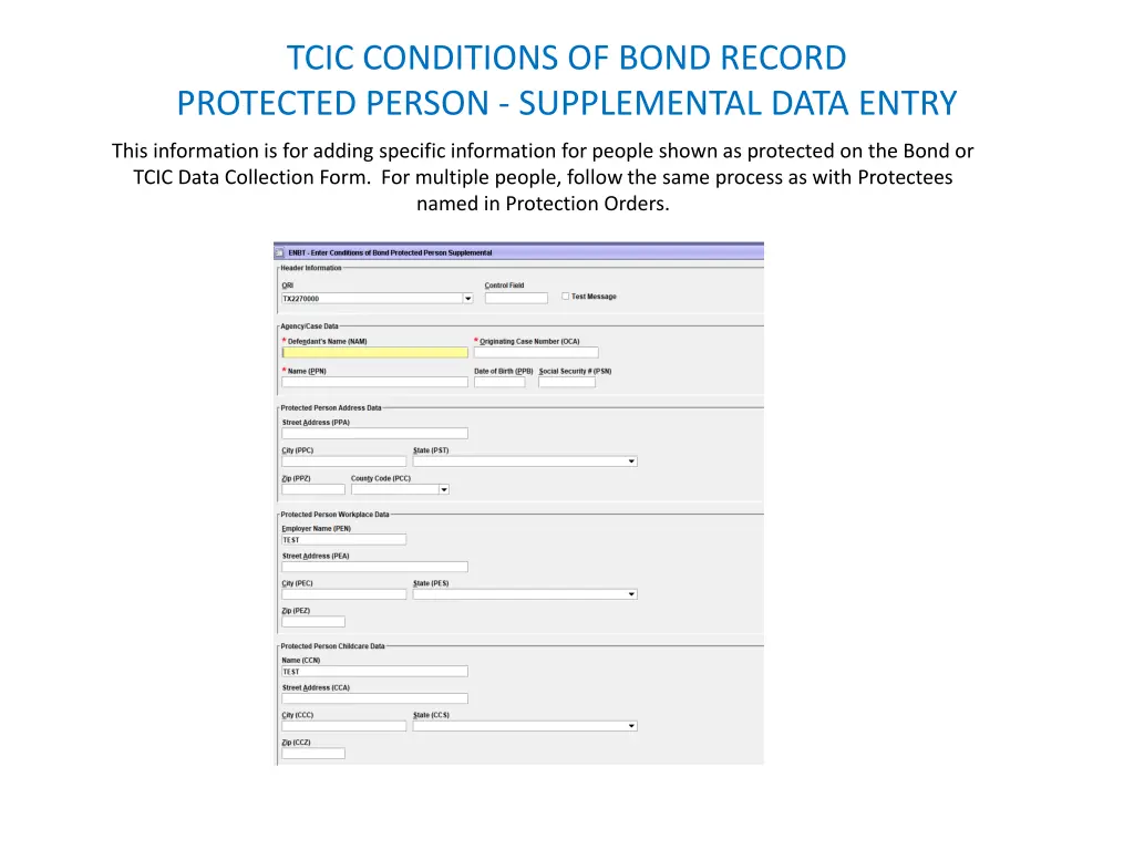 tcic conditions of bond record protected person