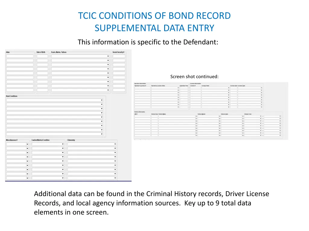 tcic conditions of bond record supplemental data 1