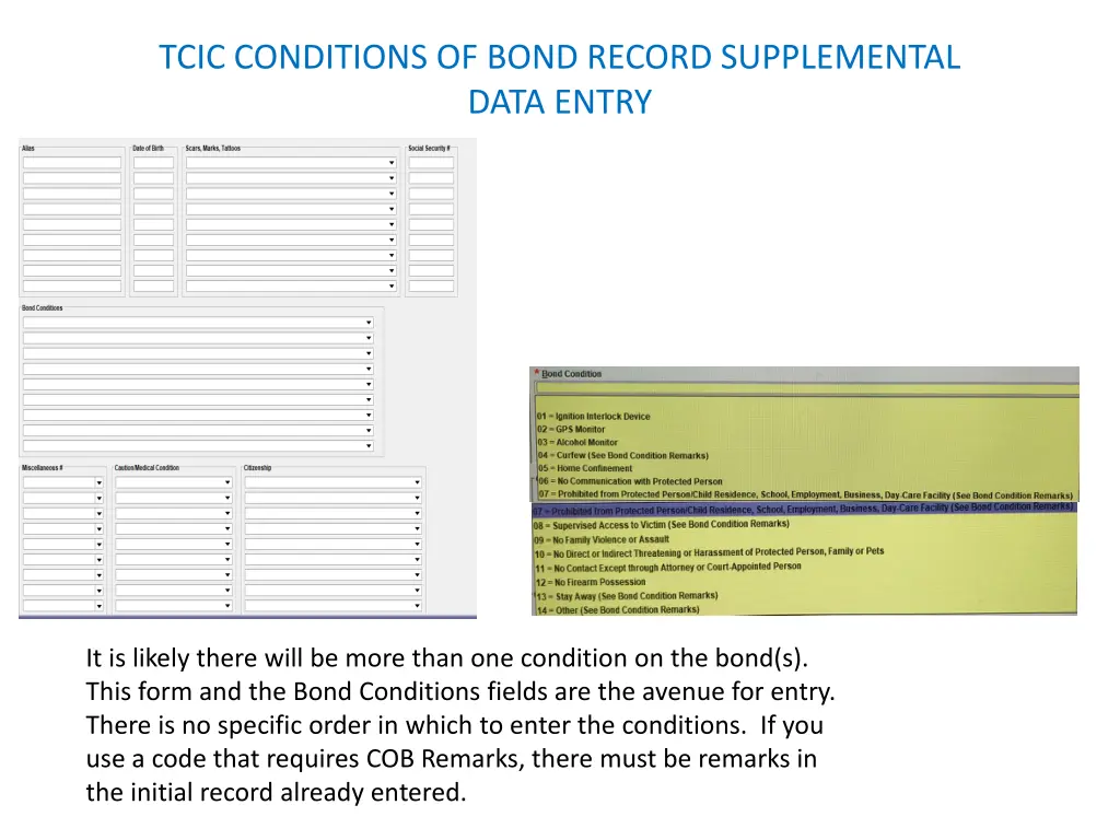 tcic conditions of bond record supplemental data 4