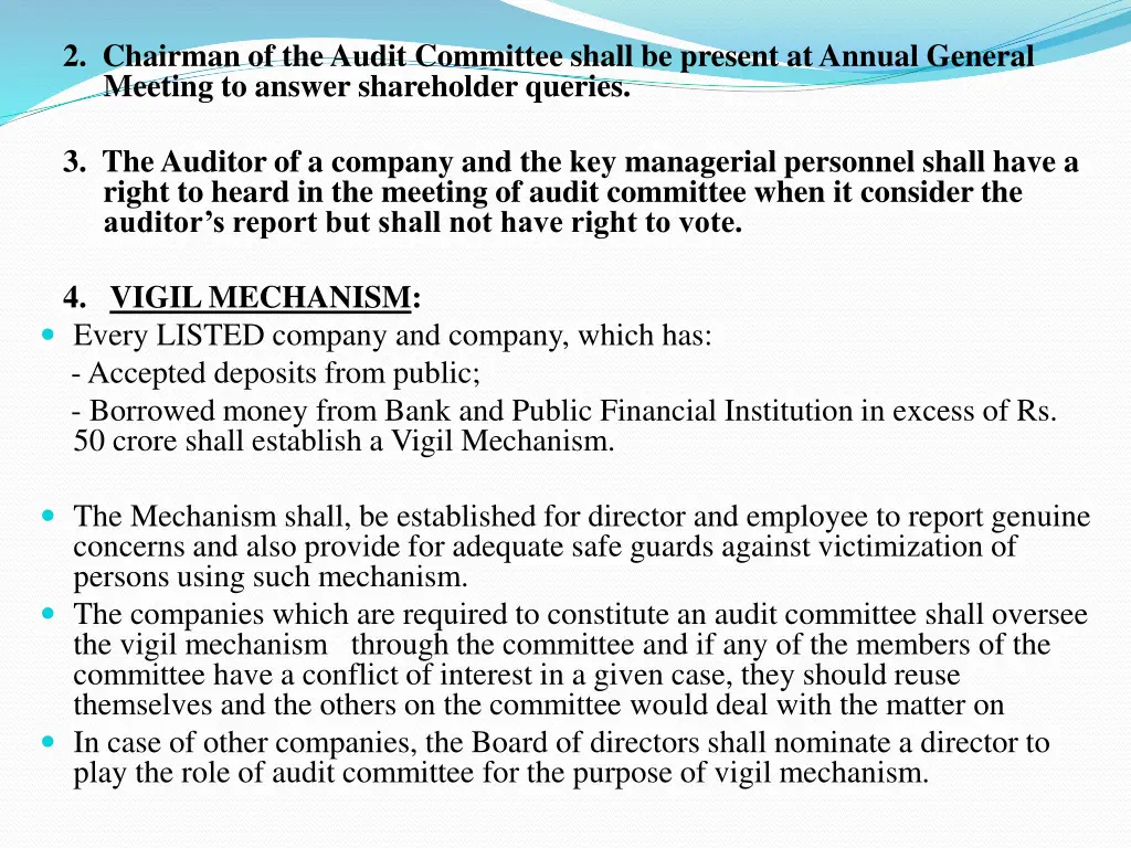 2 chairman of the audit committee shall