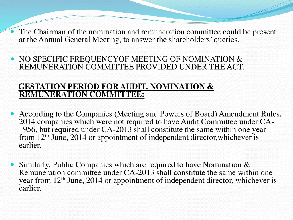 the chairman of the nomination and remuneration