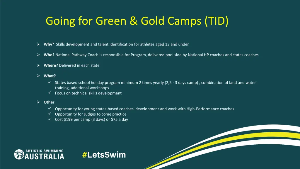 going for green gold camps tid