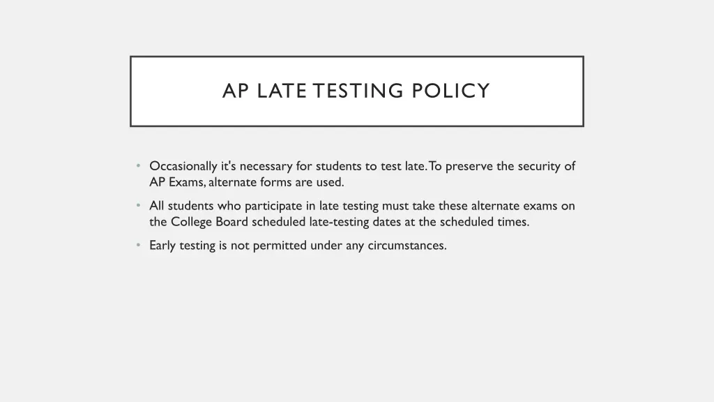 ap late testing policy