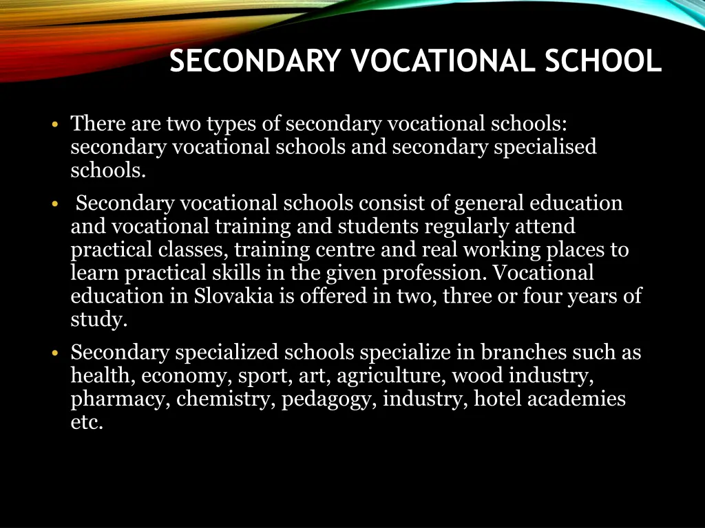 secondary vocational school