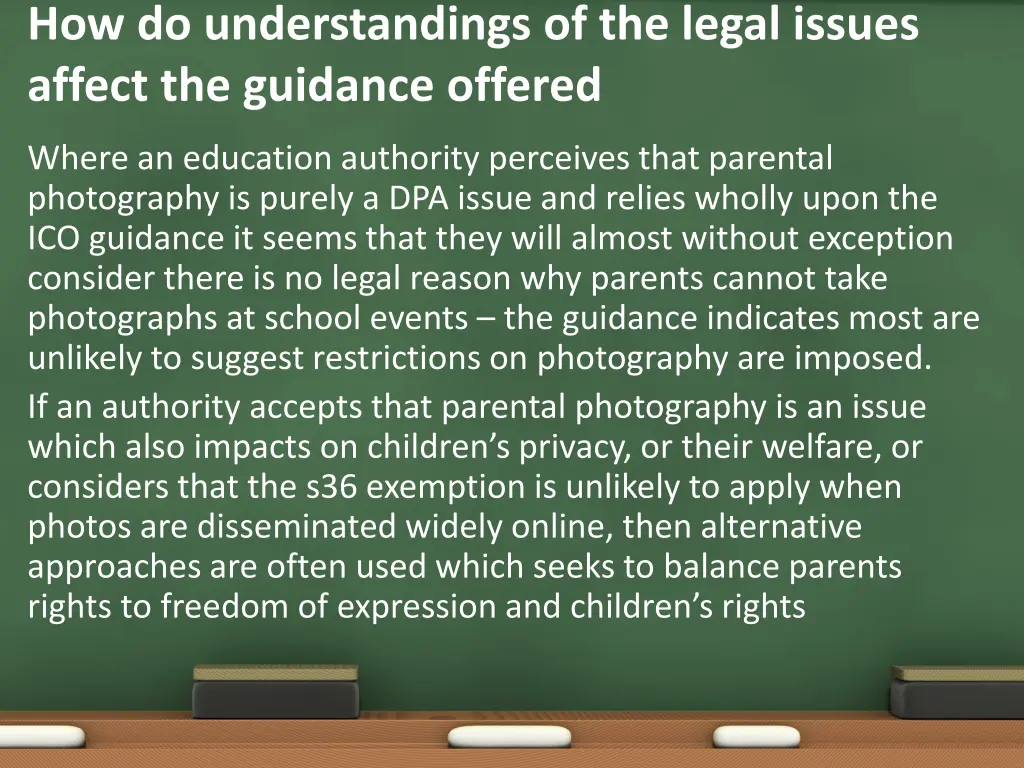 how do understandings of the legal issues affect