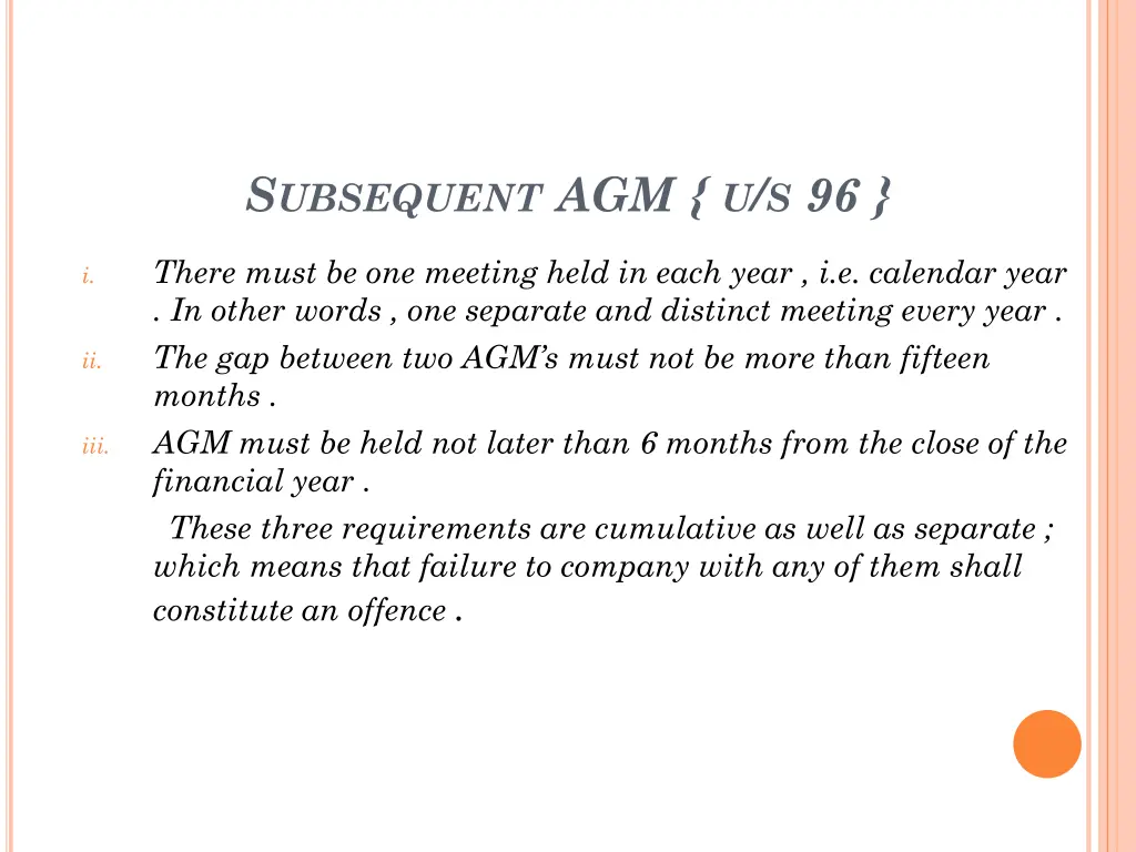 s ubsequent agm u s 96