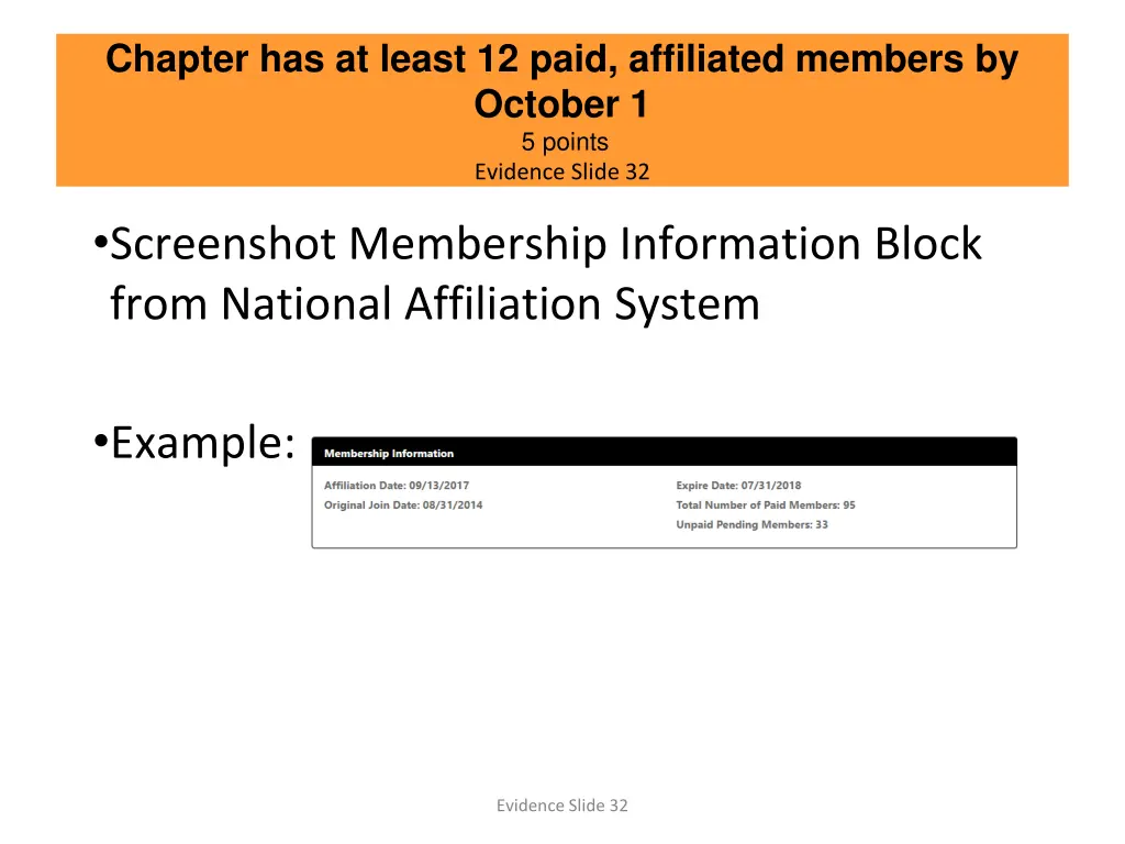 chapter has at least 12 paid affiliated members