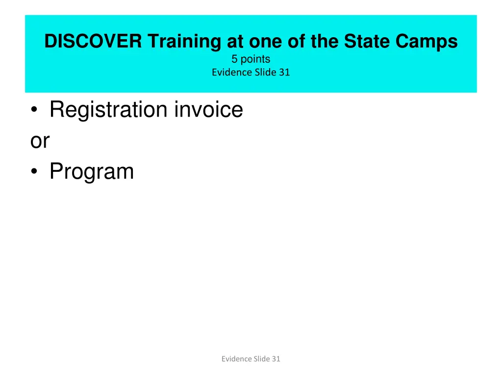 discover training at one of the state camps