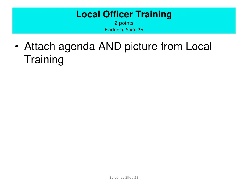 local officer training 2 points evidence slide 25