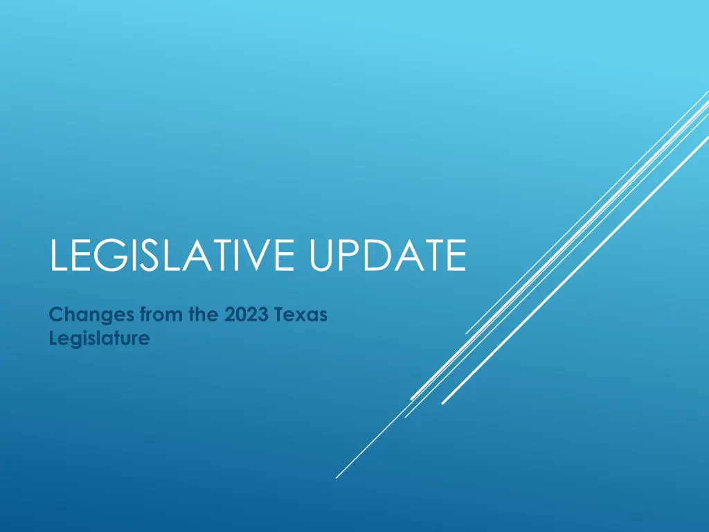 legislative update