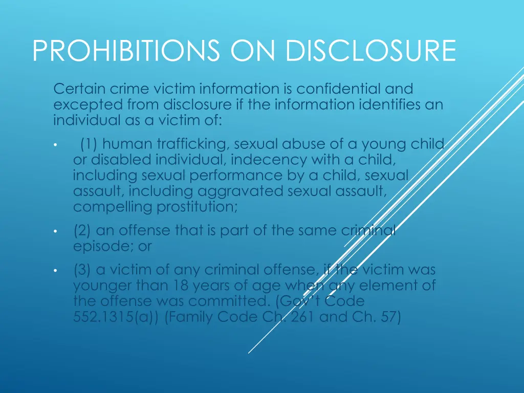 prohibitions on disclosure