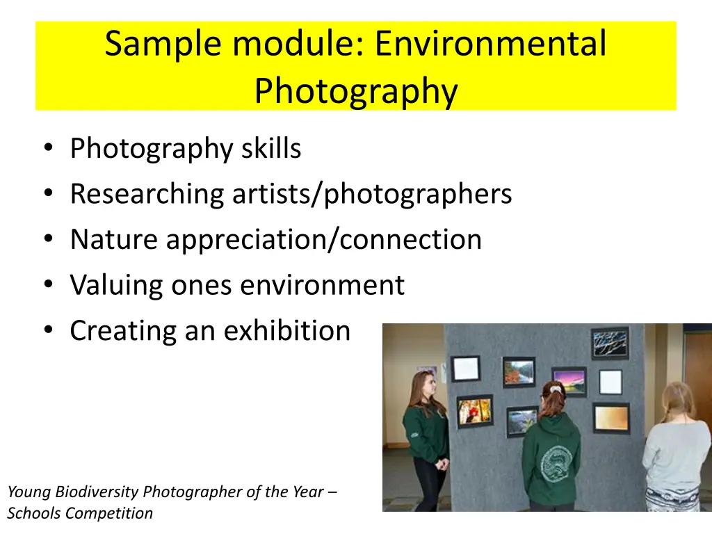 sample module environmental photography