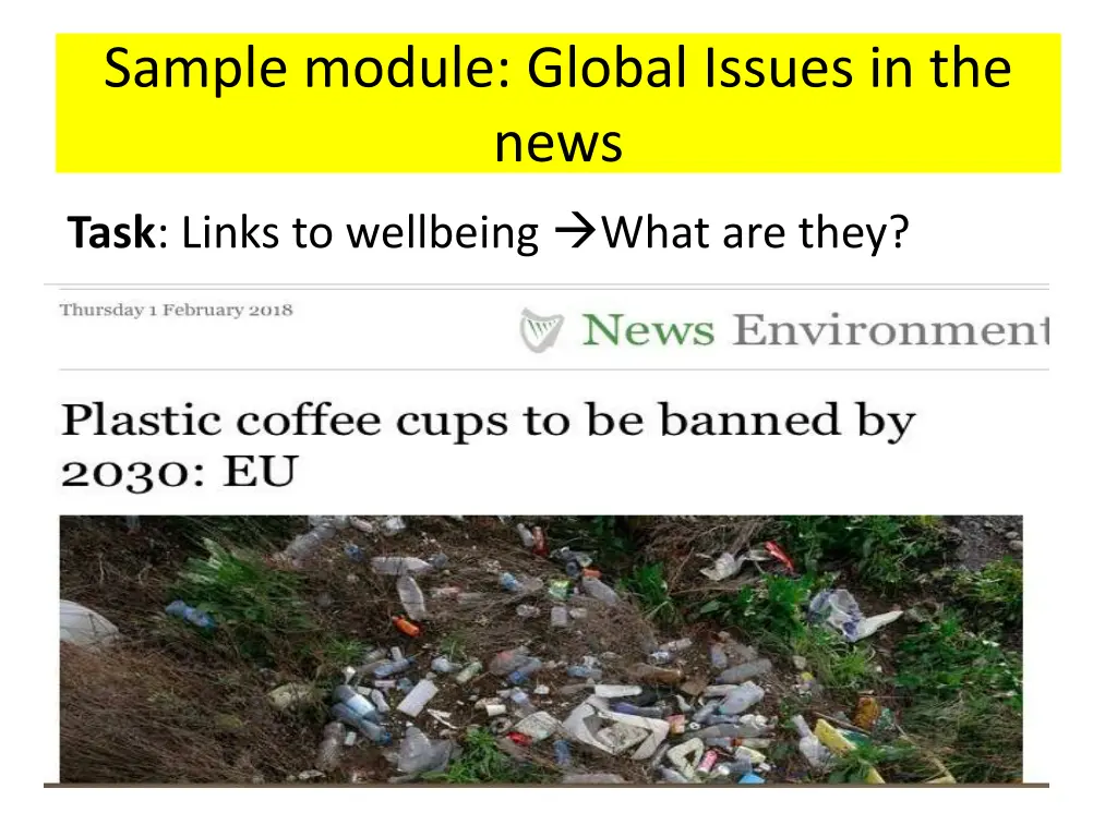 sample module global issues in the news