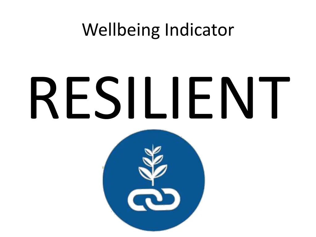 wellbeing indicator resilient