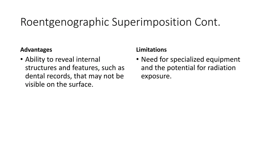 roentgenographic superimposition cont