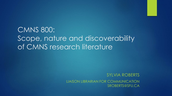 cmns 800 scope nature and discoverability of cmns