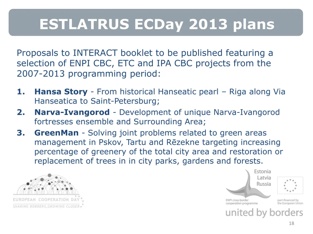 estlatrus ecday 2013 plans