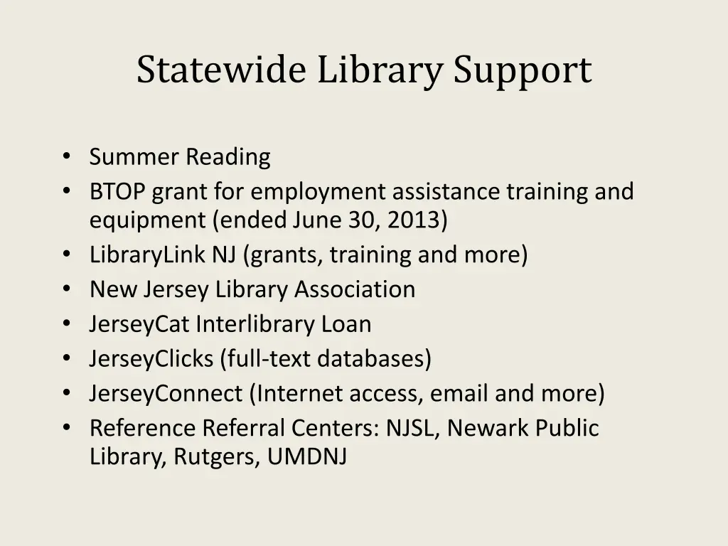 statewide library support