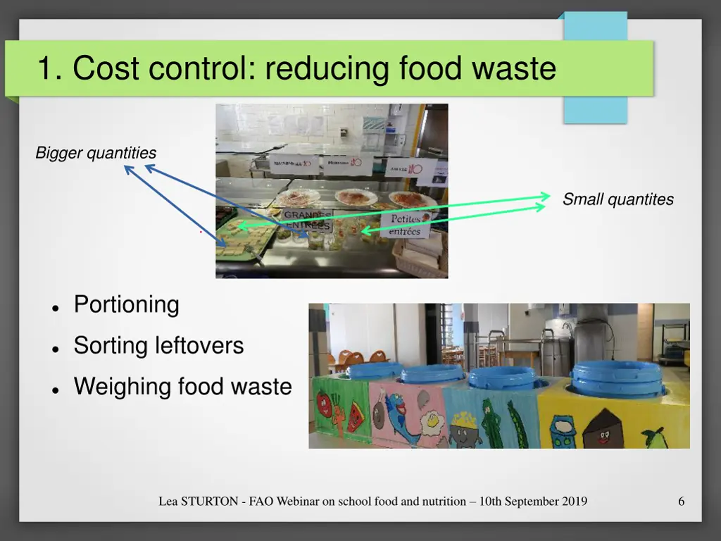 1 cost control reducing food waste