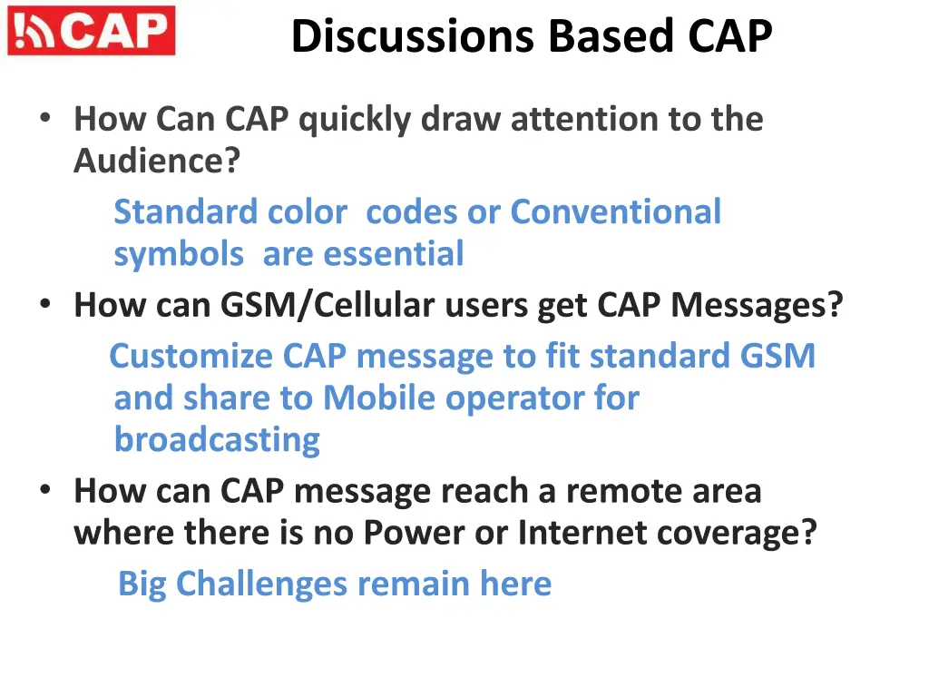 discussions based cap 1