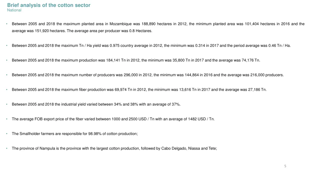 brief analysis of the cotton sector national