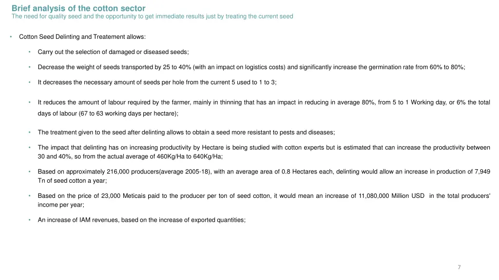 brief analysis of the cotton sector the need 1