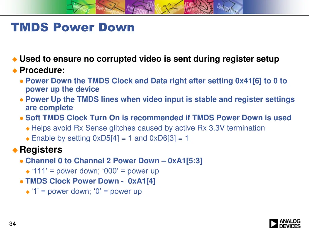 tmds power down