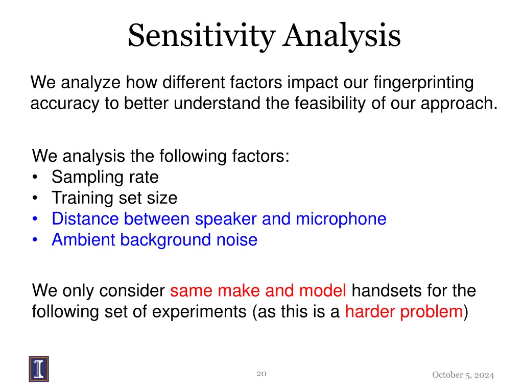 sensitivity analysis