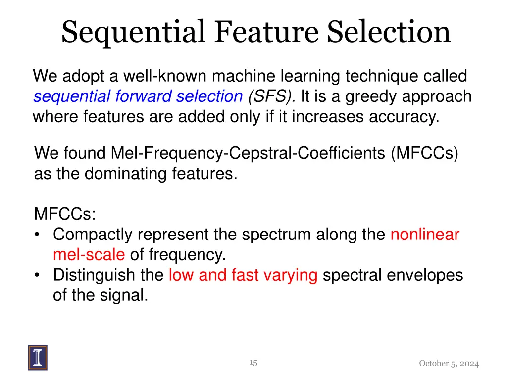 sequential feature selection