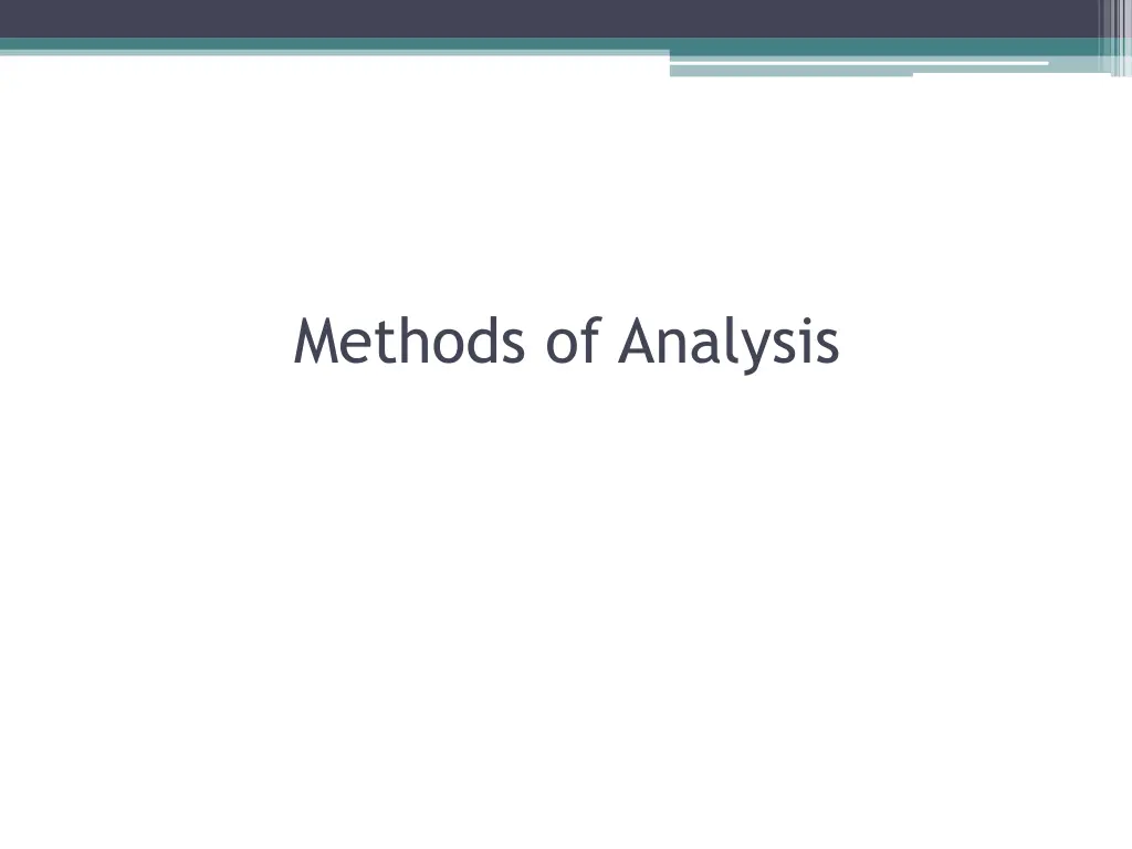 methods of analysis