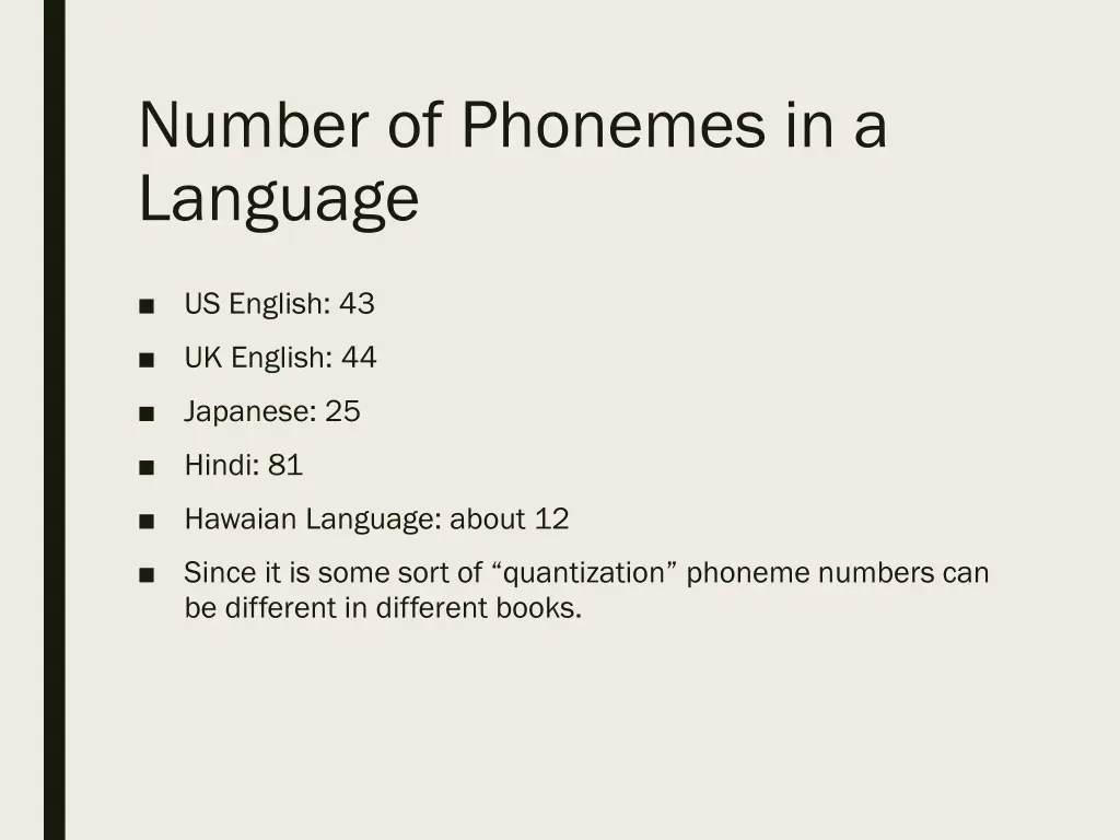 number of phonemes in a language