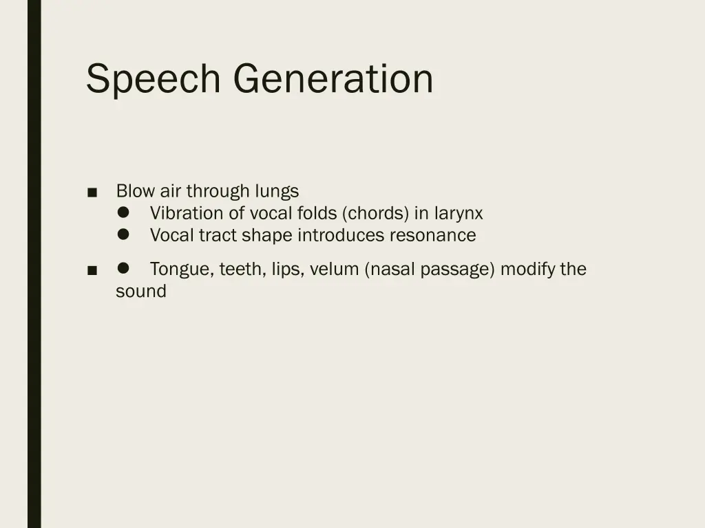 speech generation