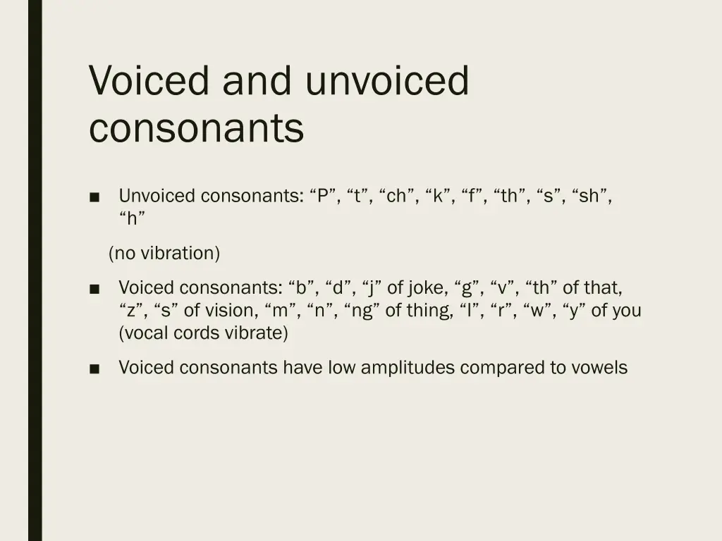 voiced and unvoiced consonants