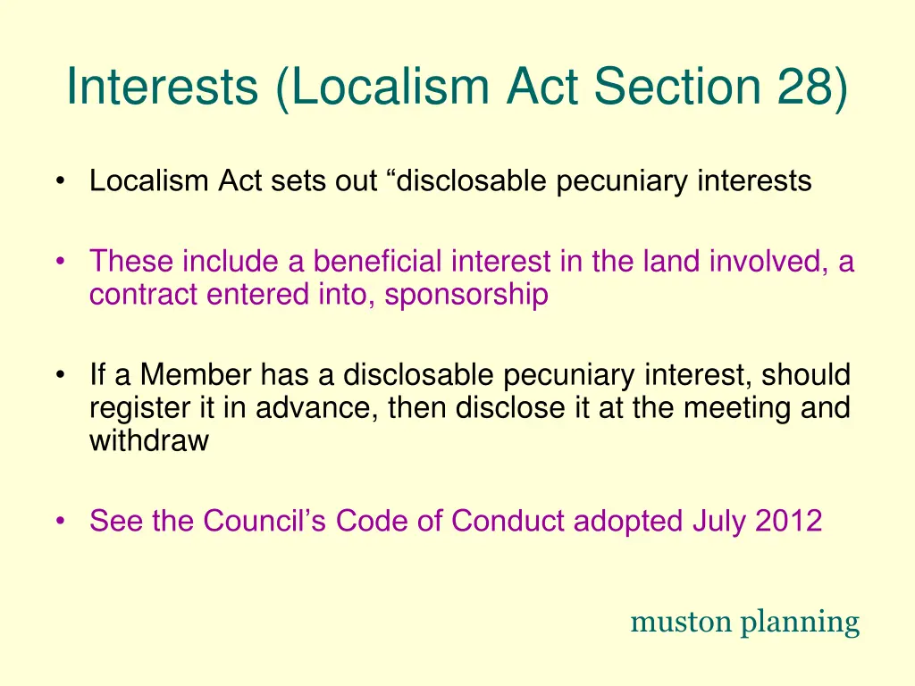 interests localism act section 28