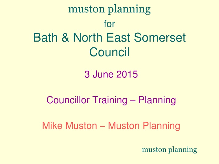 muston planning for bath north east somerset